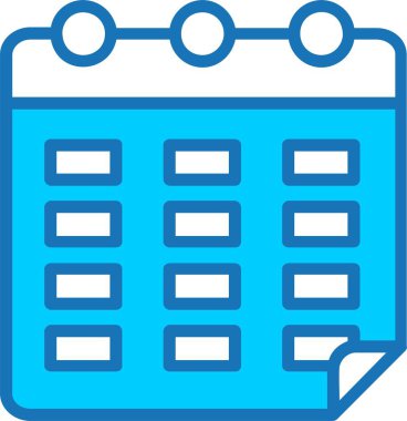 Takvim Doldurulmuş Mavi Simge