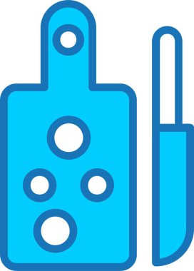 Kesme Tahtası Mavi Simgeyle Dolu