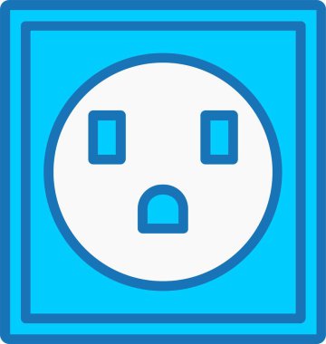 Mavi Simge Doldurulmuş Duvar Soketi