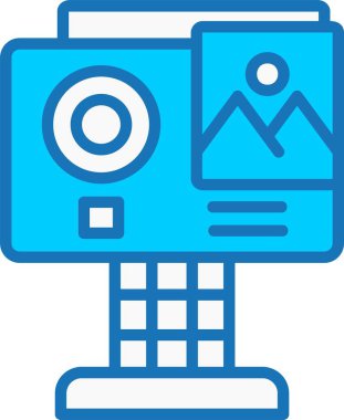 Eylem Kamerası Mavi Simge Dolu