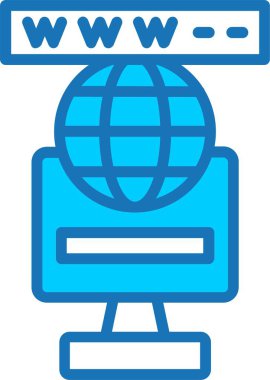 İnternet Dolu Mavi Simge