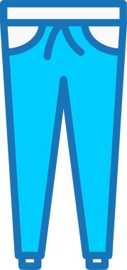 Mavi Simge Doldurulmuş Pantolonlar