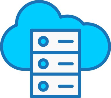 Mavi Simge Doldurulmuş Bulut Sunucusu