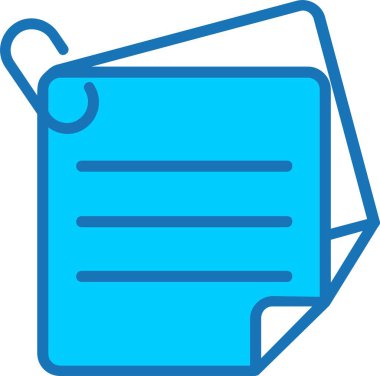 Yapışkan Notlar Doldurulmuş Mavi Simge