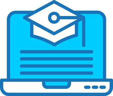 Mezuniyet Doldurulmuş Mavi Simge