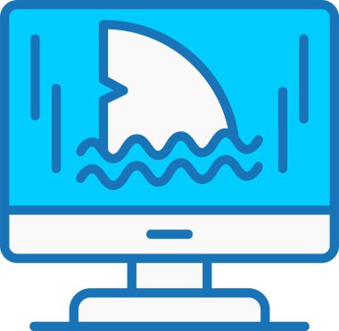 Bilgisayar Doldurulmuş Mavi Simge