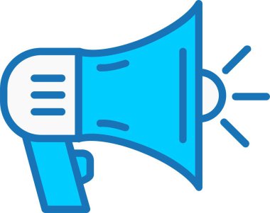 Megafon Vektörü Doldurulmuş Mavi Simge