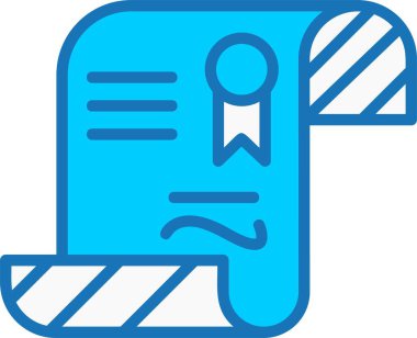 Diploma Doldurulmuş Mavi Simge