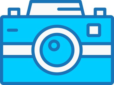 Fotoğraf Makinesi Mavi Simge Dolu