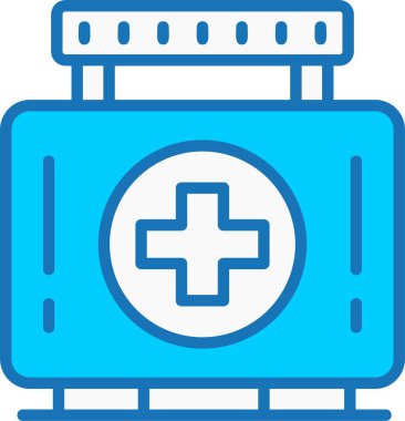 Mavi Simge Doldurulmuş Tıbbi Kutu