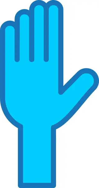 stock vector Raise Hand Filled Blue Icon