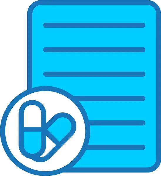 stock vector Prescription Filled Blue Icon