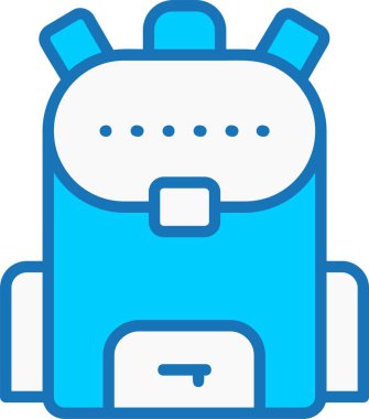 Mavi Simge Doldurulmuş Okul Çantası