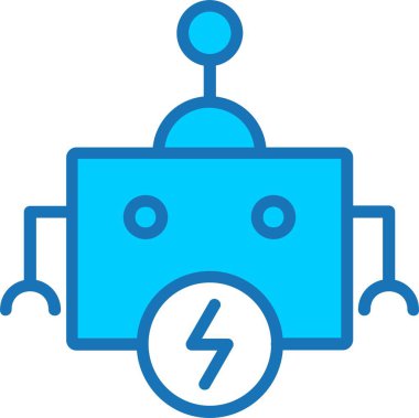 Robot Doldurulmuş Mavi Simge