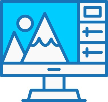 Fotoğraf Düzenleme Doldurulmuş Mavi Simge