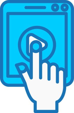 Tablet Doldurulmuş Mavi Simge