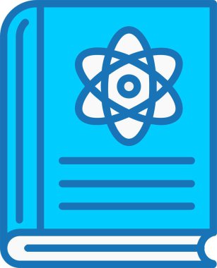 Mavi Simge Doldurulmuş Kitap Vektörü