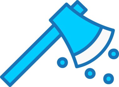 Mavi Simge Doldurulmuş Balta