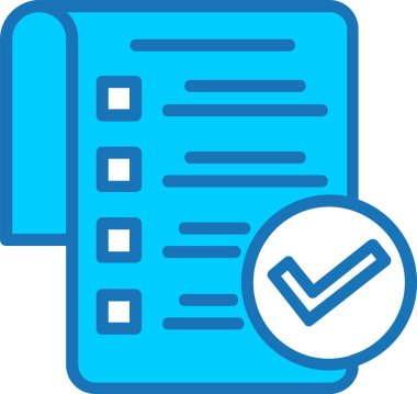 Kontrol Listesi Doldurulmuş Mavi Simge