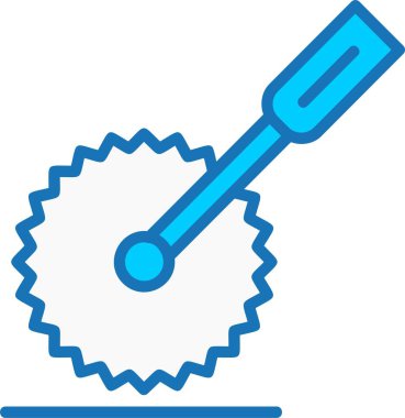 Mavi Simge Doldurulmuş Pizza Kesicisi