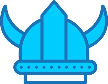 Mavi Simge Doldurulmuş Viking Miğferi