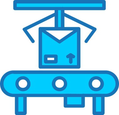 Mavi Simge Doldurulmuş Taşıyıcı Kayış Vektör Satırı