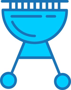 Barbekü Izgara Doldurulmuş Mavi Simge