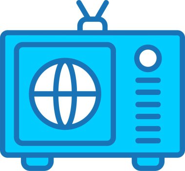 Televizyon Dolu Mavi Simge