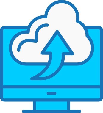 Bulut Hesaplama Dolu Mavi Simge