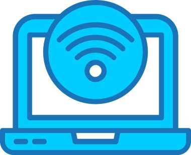 Wifi Doldurulmuş Mavi Simge