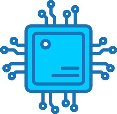 İşlemci Doldurulmuş Mavi Simge