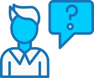 Soru Doldurulmuş Mavi Simge