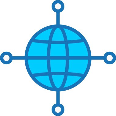 İnternet Dolu Mavi Simge