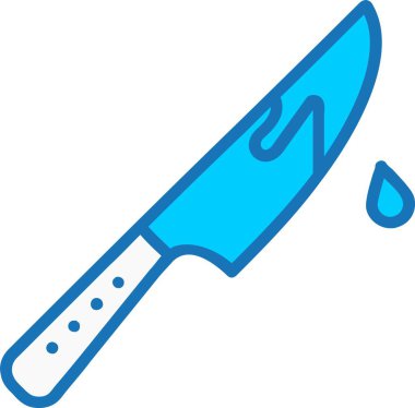 Mavi Simge Doldurulmuş Bıçak