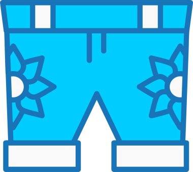 Mavi Simge Doldurulmuş Kısalar