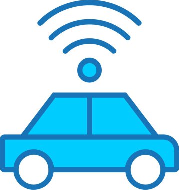 Mavi Simge Doldurulmuş Araba