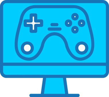 Çevrimiçi Oyun Dolu Mavi Simge