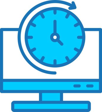 Saat Dolu Mavi Simge