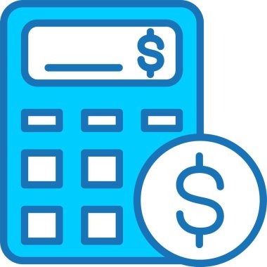 Mavi Simge Doldurulmuş Hesaplayıcı