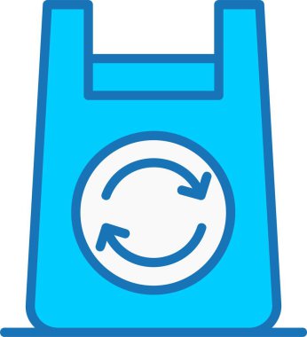 Mavi Simge Doldurulmuş Plastik Torba