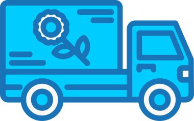 Teslimat Kamyonu Mavi Simge Dolduruldu