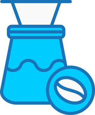 Kahve Filtresi Mavi Simgeyle Dolu