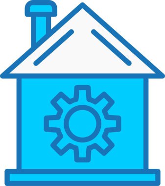 Akıllı Ev Dolu Mavi Simge