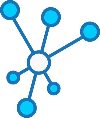 Nöron Doldurulmuş Mavi Simge