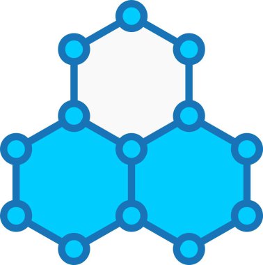 Mavi Simge Doldurulmuş Altıgen yapı