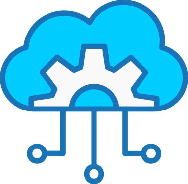 Bulut Hesaplama Dolu Mavi Simge