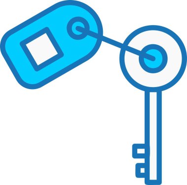 Anahtar Etiketi Doldurulmuş Mavi Simge