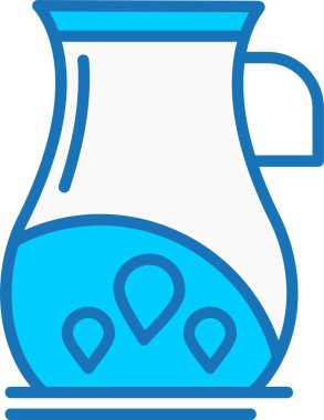 Mavi Simge Doldurulmuş Su testisi