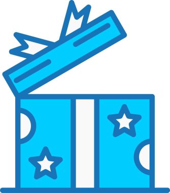 Mavi Simge Dolu Hediye Kutusunu Aç