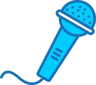 Mavi Simge Doldurulmuş Mikrofon